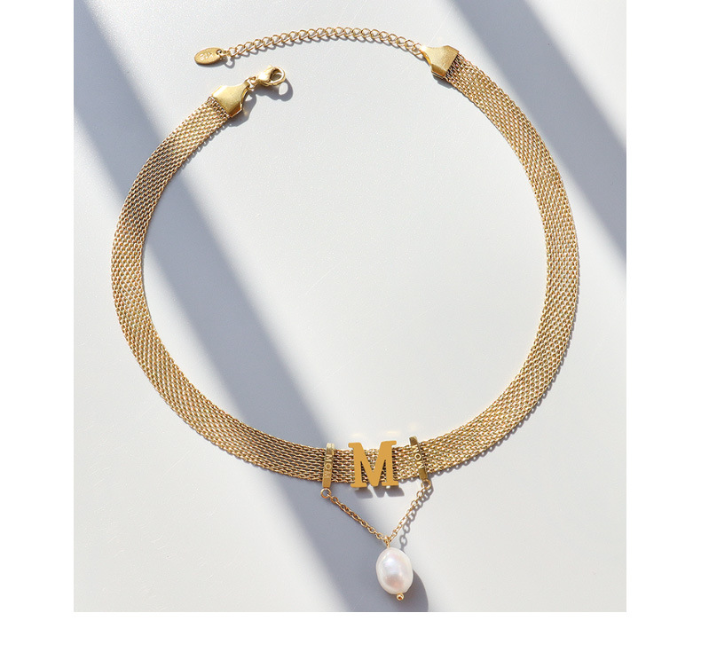 4个款式-Watchband Chain "MOM" Choker & Bracelet Set