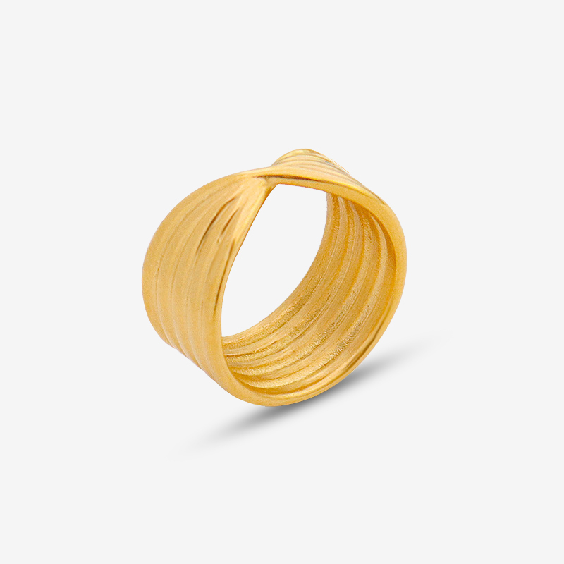 商品1-Chunky Wavier Texture Knot Ring