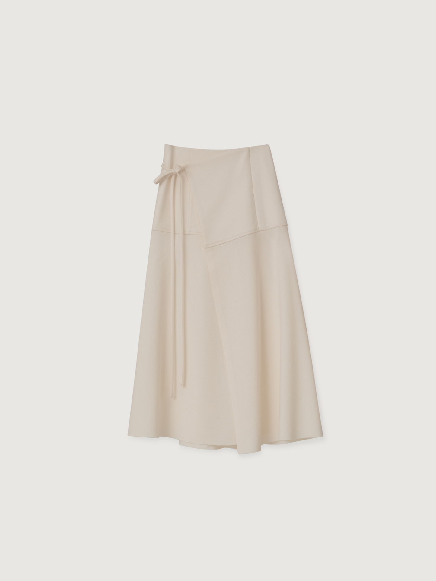 会员价WRAP SILK MIDI SKIRT IN CREAM