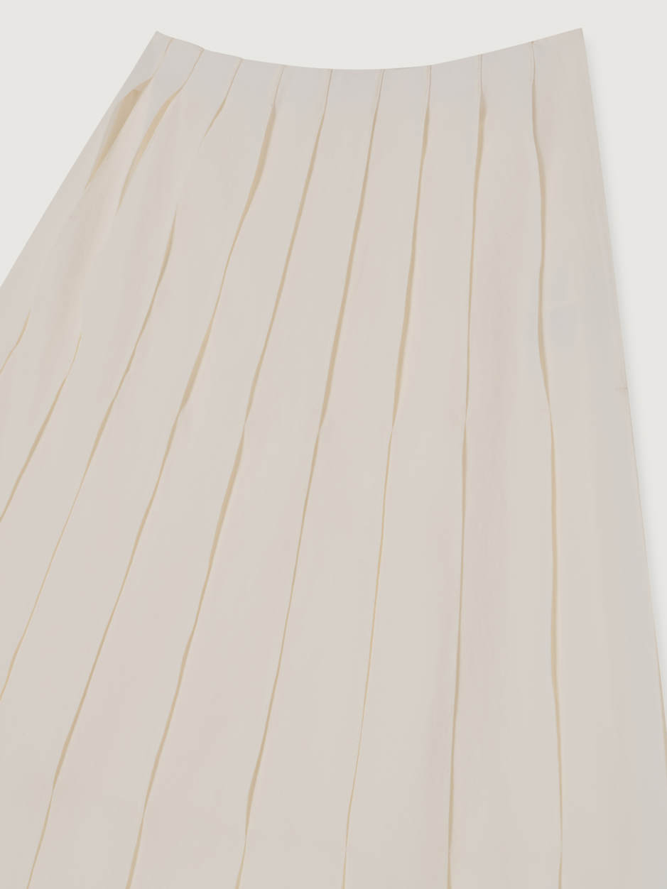 A-LINE PATCHED PANEL COTTON SKIRT