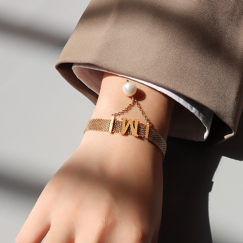 4个款式-Watchband Chain "MOM" Choker & Bracelet Set