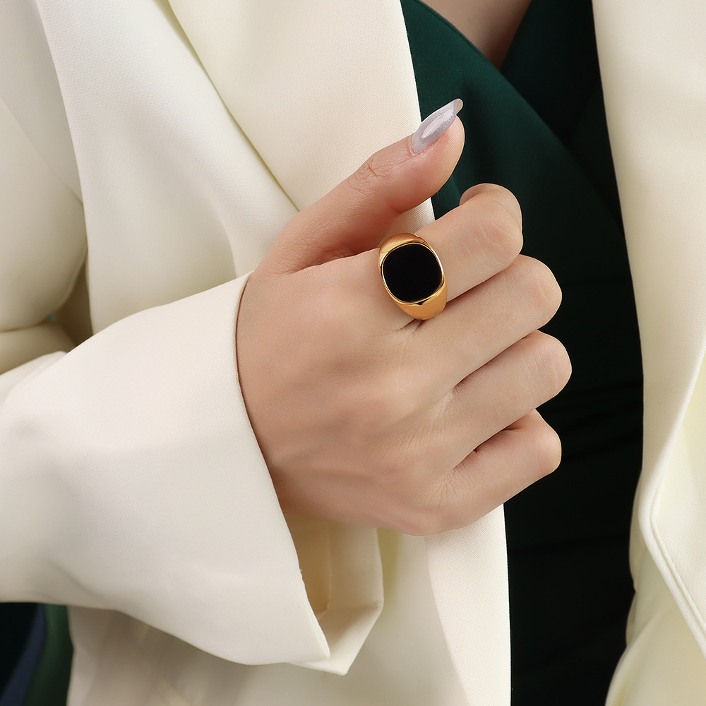 Bold Black Statement Ring