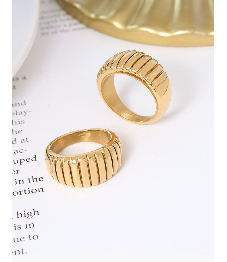 【6个款式，限时促销价一样比售价高】Croissant Texture Ring