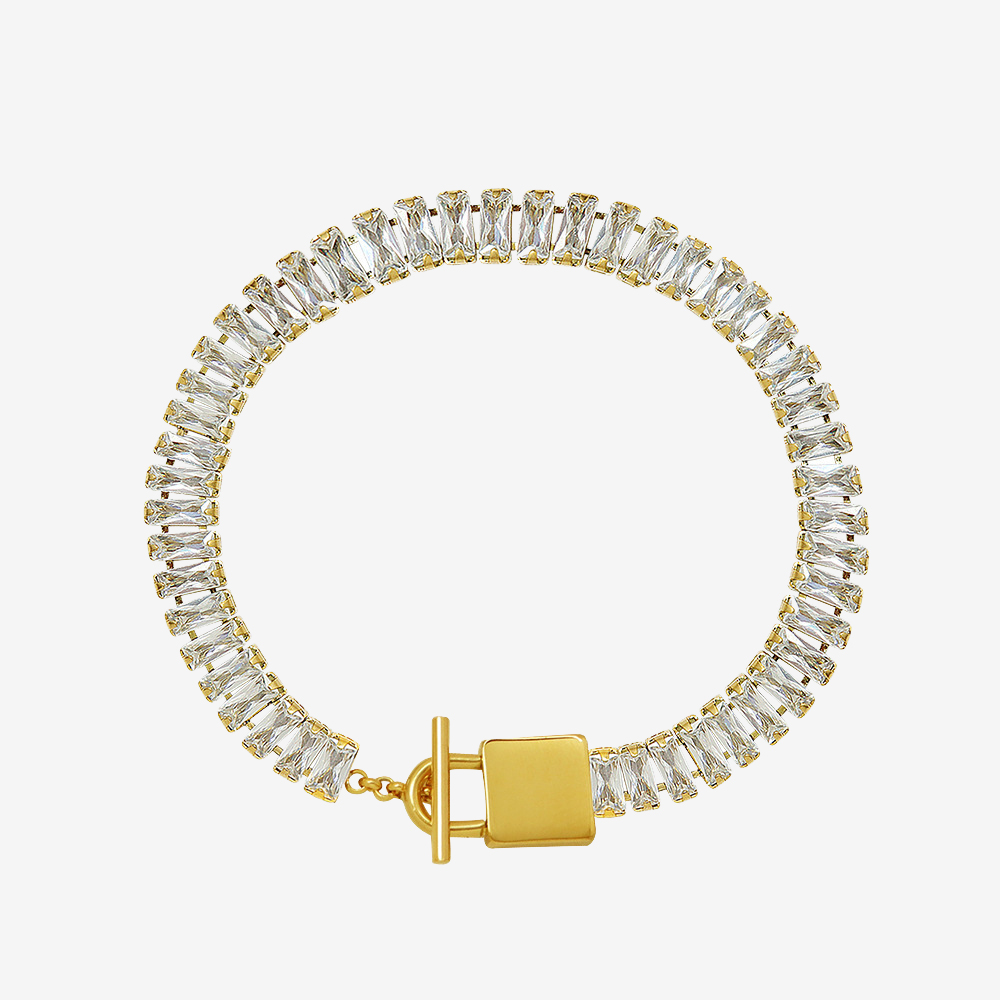 【售价都小于限时促销】Diamonds Splicing OT Lock Luxury Bracelet