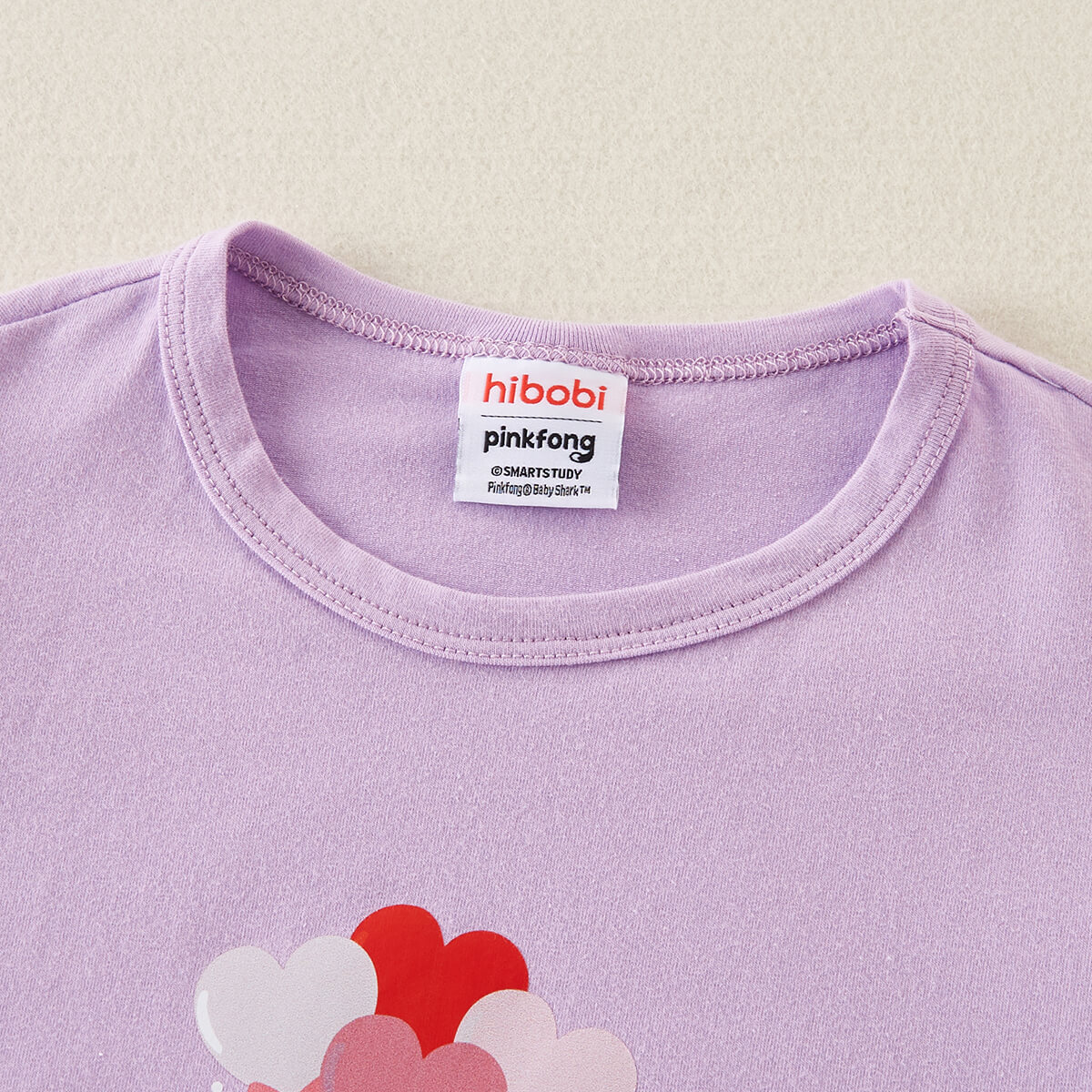 hibobi x Baby Shark Toddler Girl Sweet Cartoon Printing Fly Sleeves Cute T-shirt Wholesale