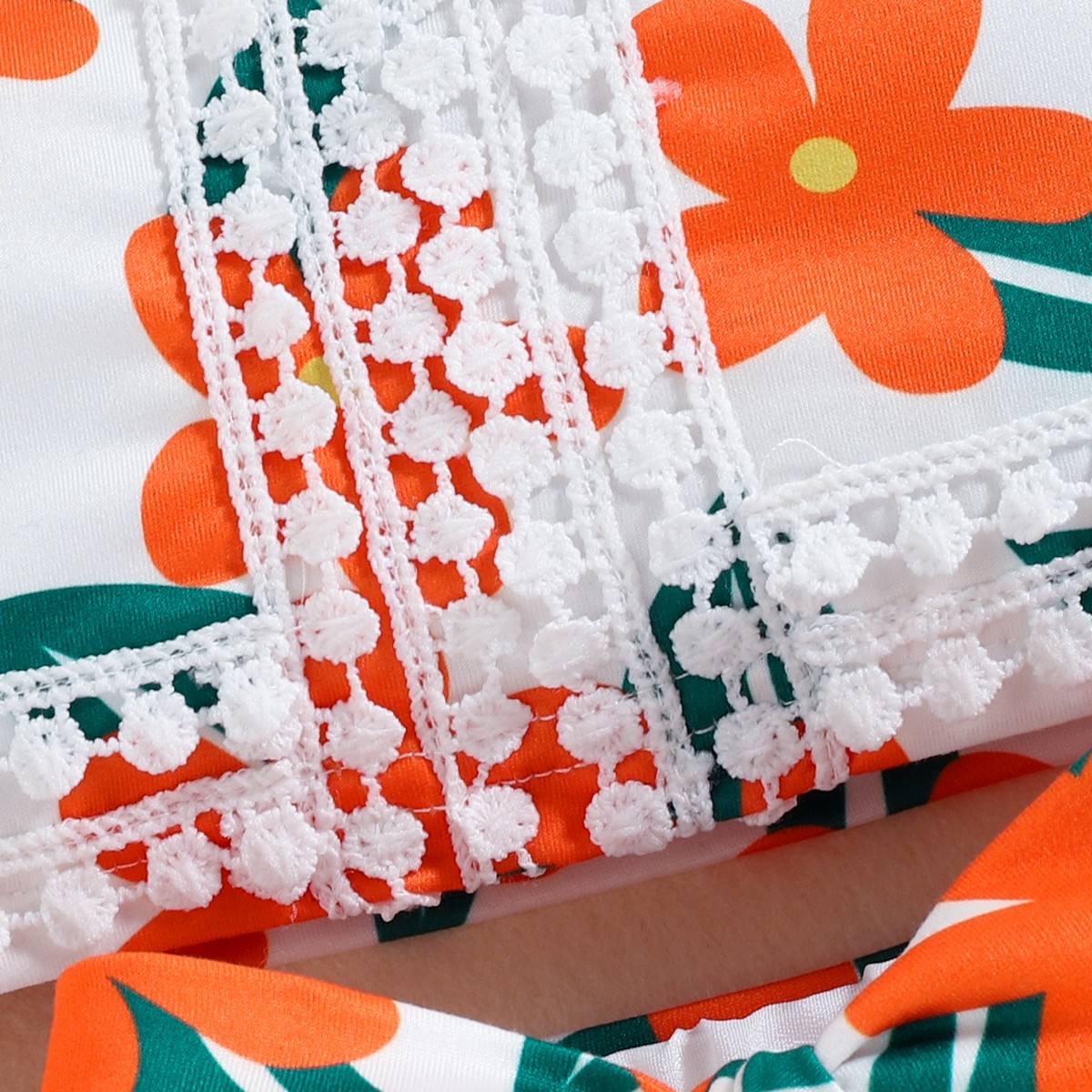 Toddler Girls Umbrella Skirt Floral Sleeveless Lace Top & Skirt Wholesale