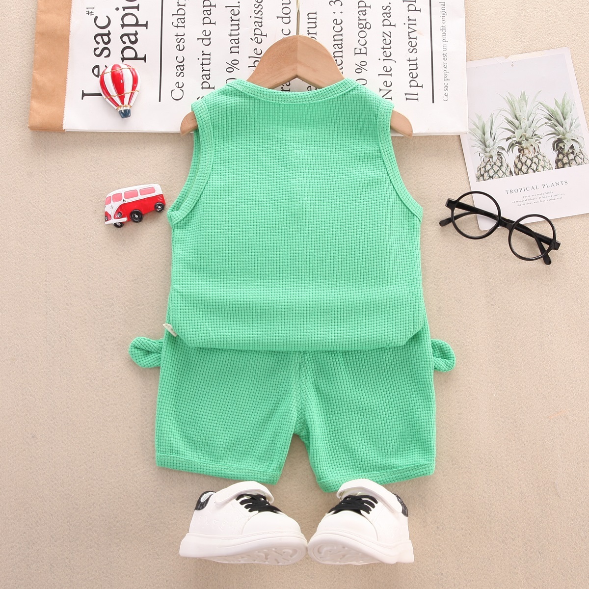 Toddler Boy Casual Solid Color Tank Top & Shorts Wholesale